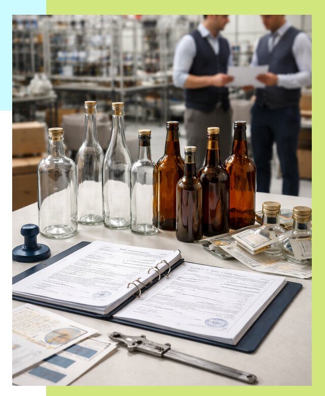 Сертификация стеклянных бутылок в Петергофе от 26153 р. | Алешин-Птф