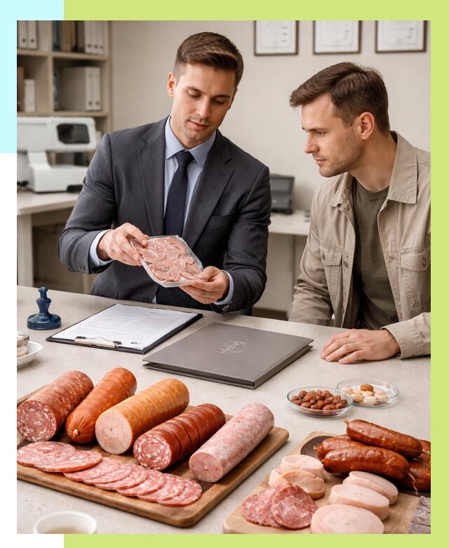 Сертификация колбасных изделий в Петергофе от 7846 р. | Алешин-Птф