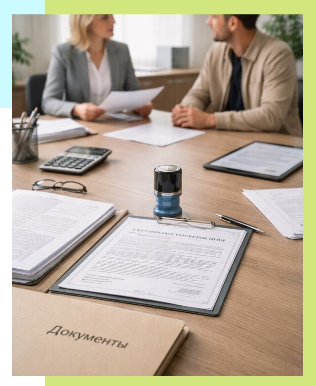 Сертификат соответствия на продукцию в Петергофе от 15692 р.|Алешин-Птф