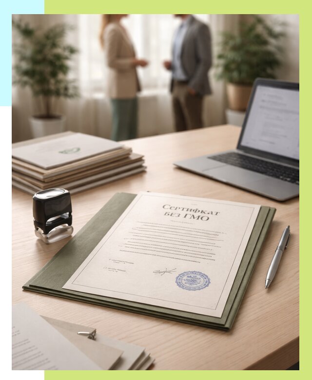 Сертификат без ГМО в Петергофе от 7846 р. оформить срочно Алешин-Птф