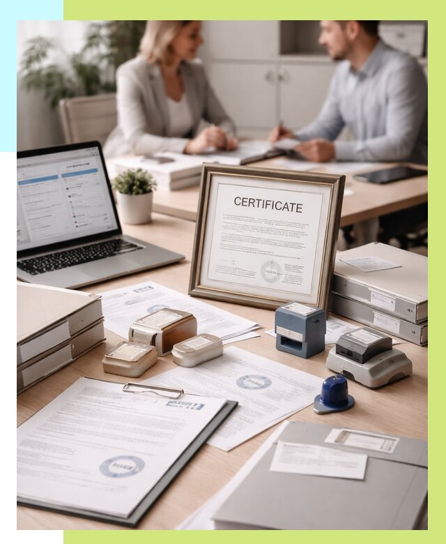 Сертификация компании в Петергофе от 47075 р. | Алешин-Птф — заказ